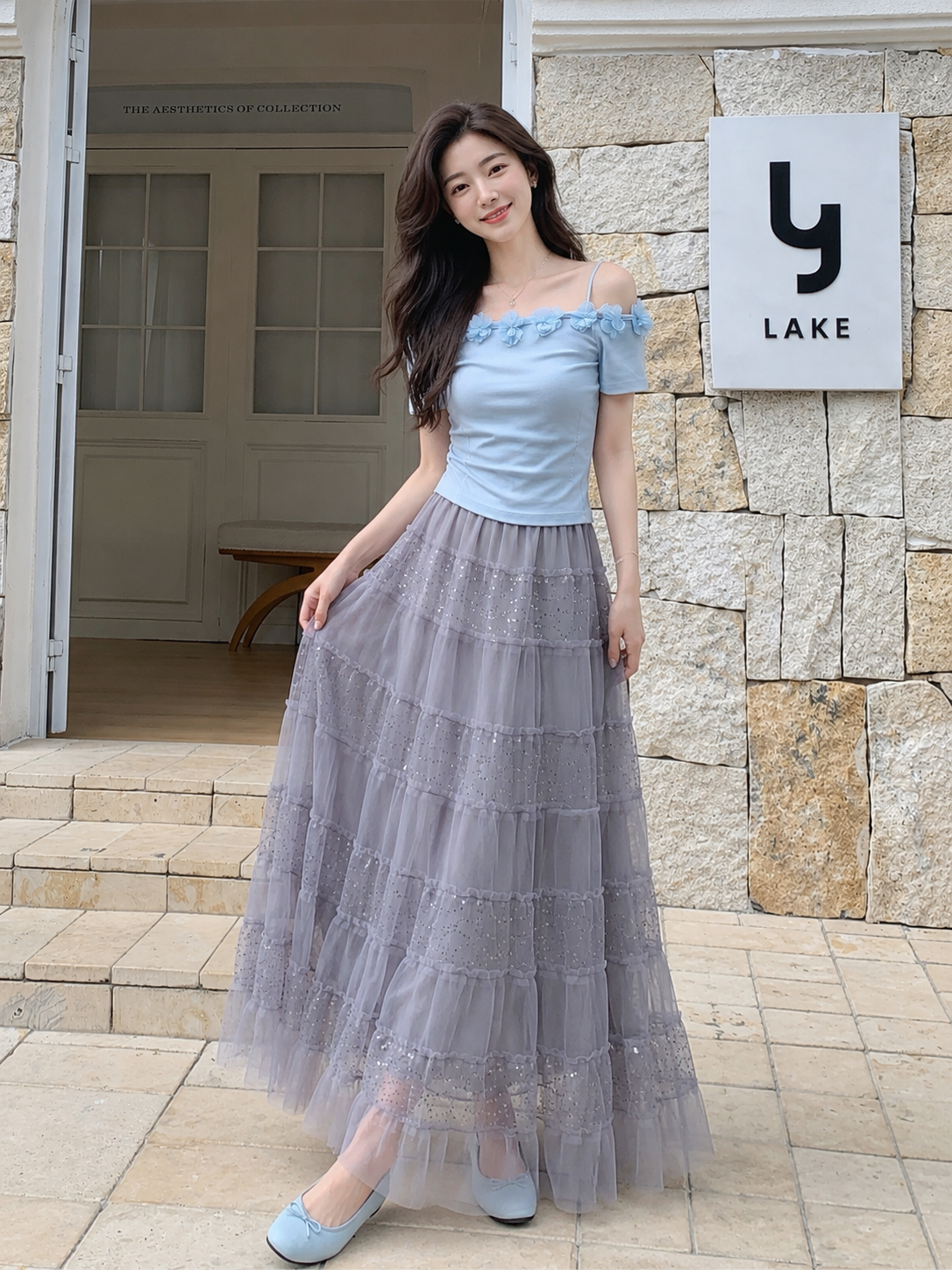 残り1点即日発送可能　big volume tulle skirt gray Stardust Layered Tulle Maxi Skirt — AGoodFun